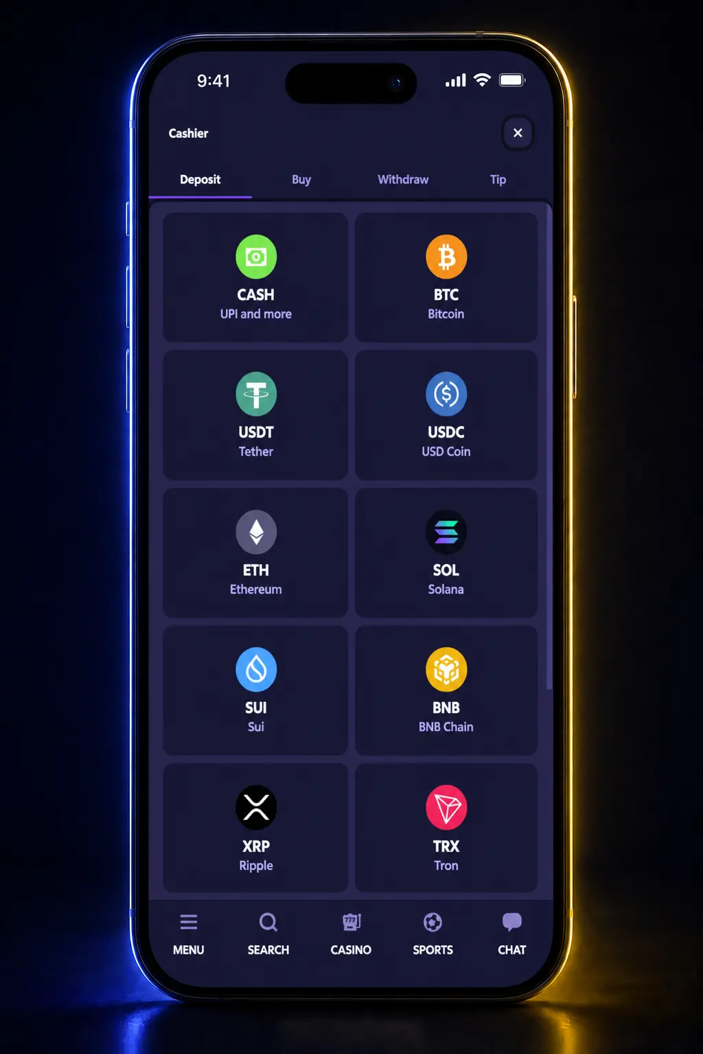 Step-by-step guide showing how to sign up, deposit crypto, and join live casino tables on Roobet