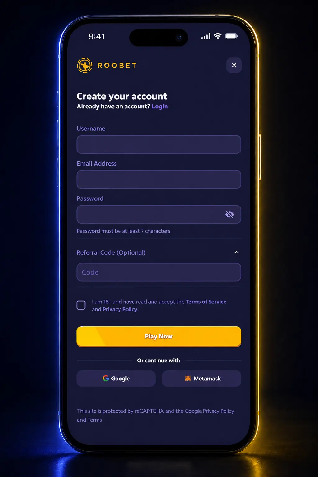 Step-by-step guide showing how to sign up, deposit crypto, and play live casino games on Roobet