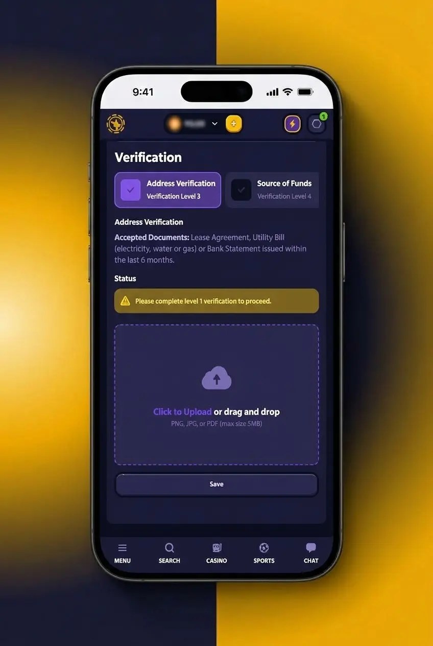 Step-by-step guide showing how to verify your account on Roobet for secure withdrawals