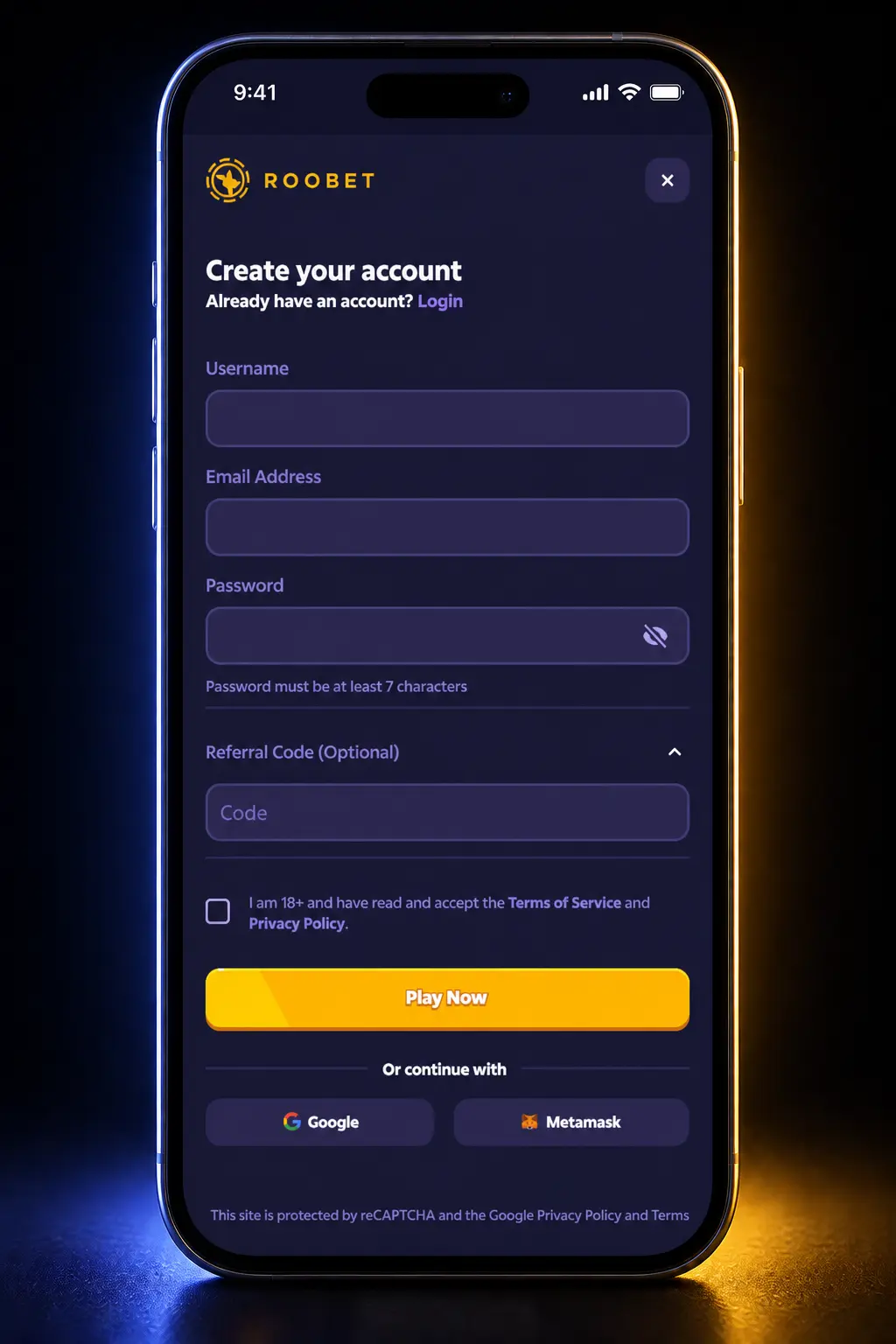 Step-by-step guide to registering, depositing, and playing online blackjack on Roobet mobile app.