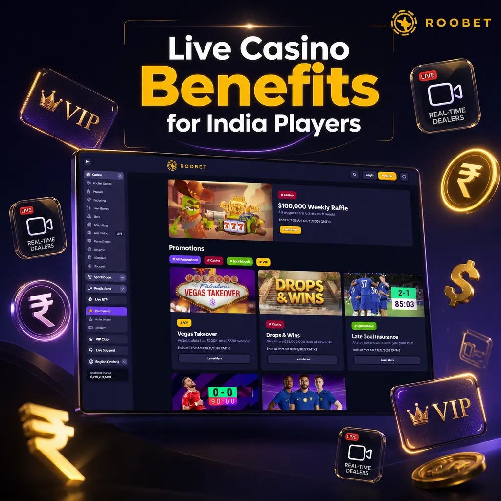 Roobet live casino for India: crypto deposits, Andar Bahar and Teen Patti tables, fast withdrawals, rakeback, 24/7 dealers.