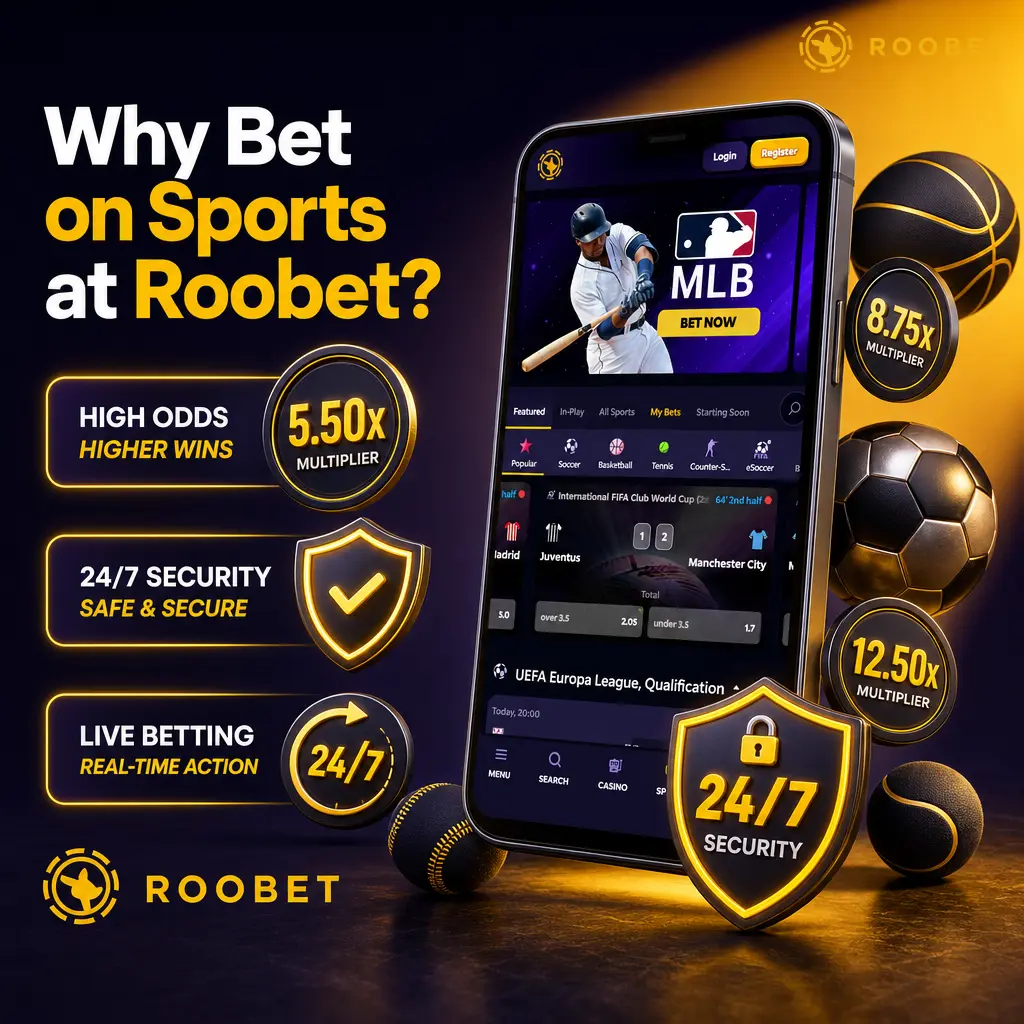 Roobet sports betting platform showing live odds, crypto deposits, and early cash out options for Indian bettors